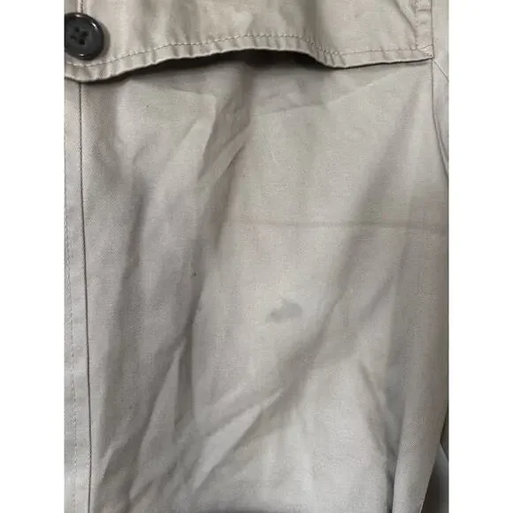 BANANA REPUBLIC Double-Breasted Belted Lined Trench Coat Sze S Khaki Classic EUC - Picture 11 of 15